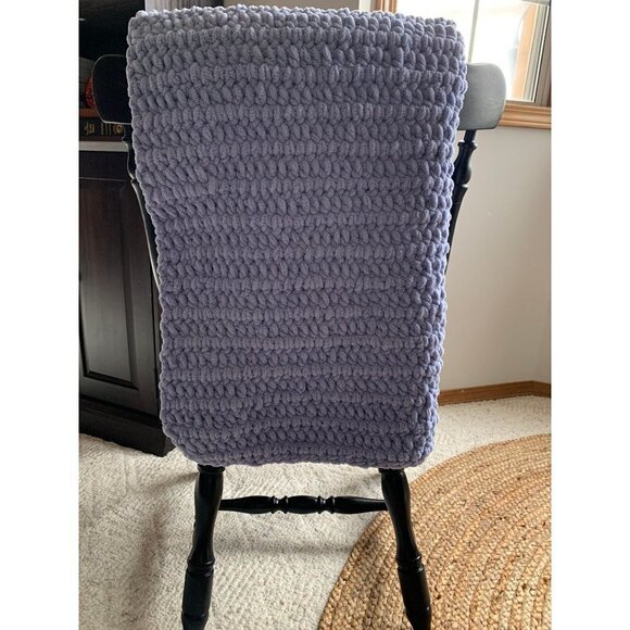 Chenille Dusty Blue Stroller Baby Blanket